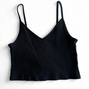 H&M Black Ribbed Crop Top
